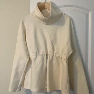Varley Barton Funnel Neck Sweatshirt in Cream - Small